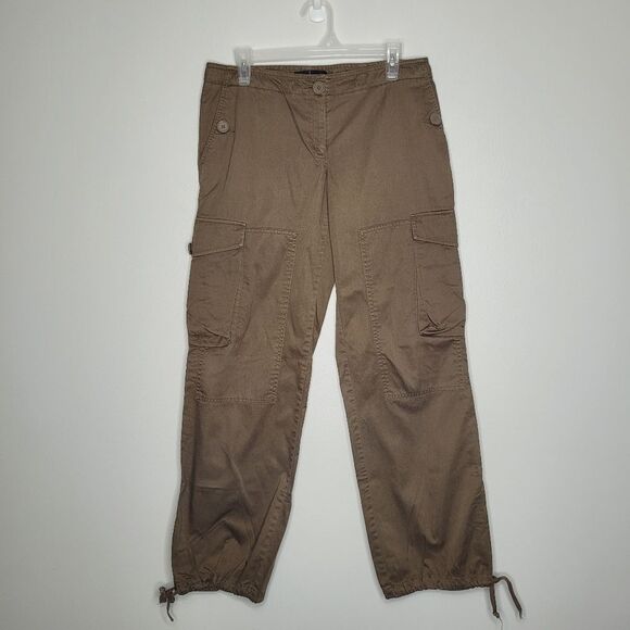 Vintage moda international y2k cargo tactical Trouser brown pants size 10 - Picture 1 of 7